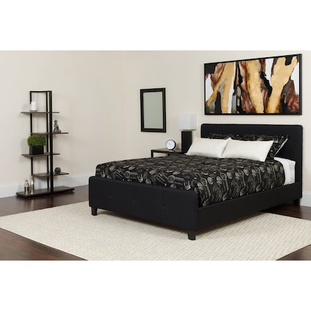 Flash Furniture Platform Bed Set, Tribeca, Queen, Black HG-BM-23-GG